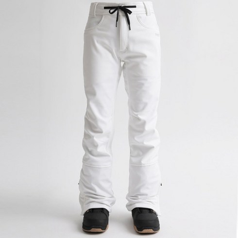 2023년 가성비 최고 보드복바지슬림핏 - FREELY SNOW 슬림핏 4WAY스판 컴포트 무지 화이트 스키복 보드복 바지 남녀공용