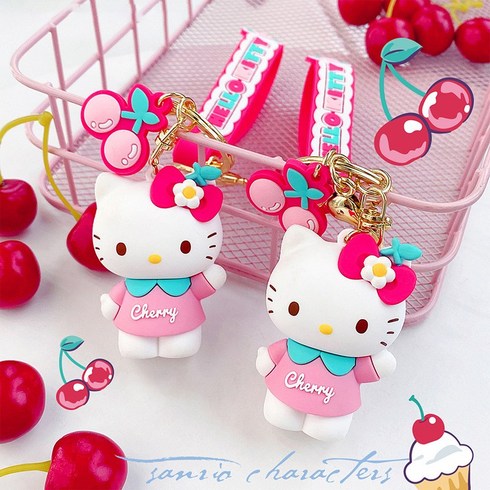 산리오 공식 라이센스 체리 키링 백참 열쇠고리 가방걸이, 1개