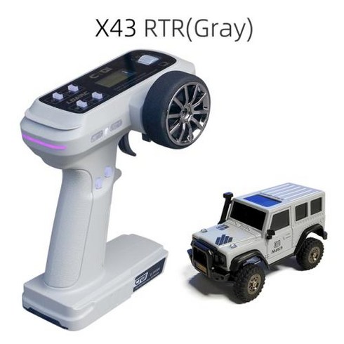 LDARC X43 - RC카 자동차 LDARC X43 RTRBNR 143 크롤러 RC 풀 타임 4WD 리모컨 미니 클라이밍 차량 장난감 데스크톱 오프로드 로더, 7) gray RTR