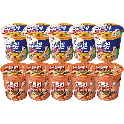 농심 누들핏 육개장사발면맛 5개 + 얼큰우동맛 5개