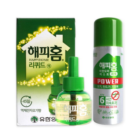 해피홈 리퀴드 리필액 45ml x 1개 + 해피홈 아웃도어 미스트 파워 100ml x 1개, 1세트