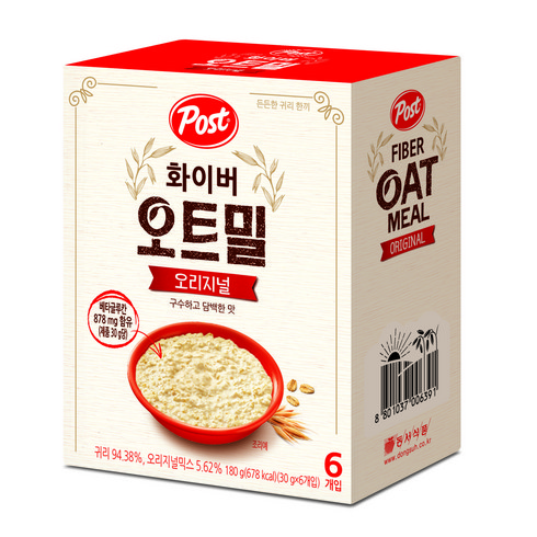 포스트 오트밀 오리지날 시리얼 6p, 180g, 6개