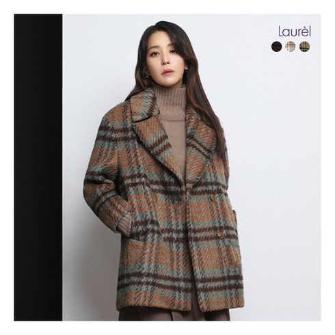 2023년 가성비 최고 부클코트 - [라우렐] □최초가 139 000원! 울 블렌디드 부클 체크코트