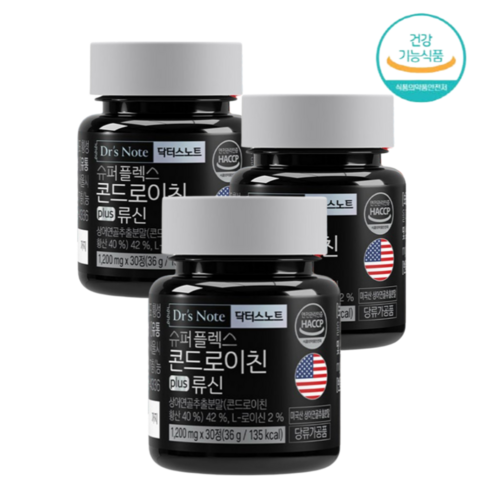 팔레오 닥터스노트 슈퍼플렉스 콘드로이친 plus 류신 1200mg 30정 3박스, 3개