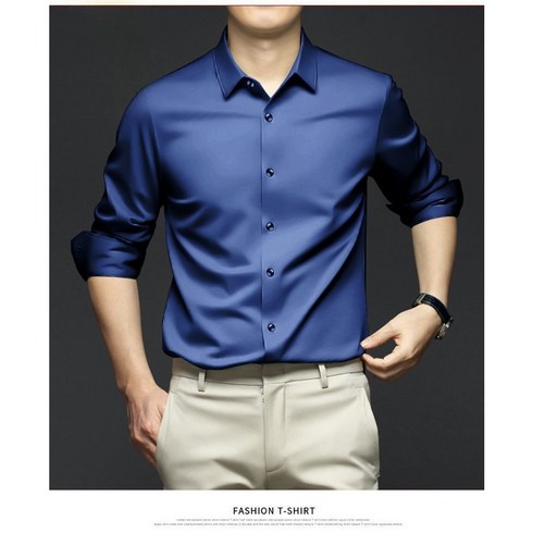 비비코코 남자 긴팔 구김 방지 오피스룩 비즈니스 프리미엄 컬러 정장 남성 실크 드레스 셔츠 블랙 셔츠 와이셔츠