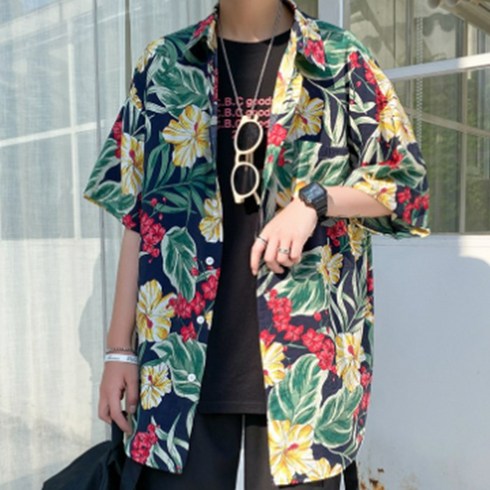 주디앤 남성 어게인 하와이안 반팔 셔츠