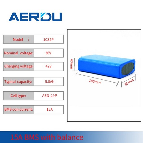 전동스케이트보드 스쿠터 스케이트 보드 전기 자전거 XT30 + JST 플매트 카펫 러그에 대 한 BMS AERDU 36V, 36V 5.8Ah