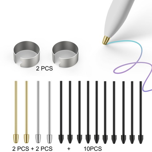 갤럭시탭 S펜 메탈펜촉 호환 반영구 티타늄 펜촉 금동필촉, 혼합색상