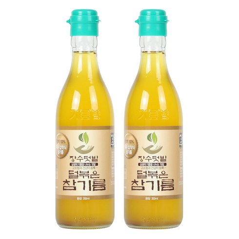 생참기름 - 장수텃밭 덜볶아 더 건강하고 깔끔한 덜볶은참기름(생참기름) 350ml, 2개