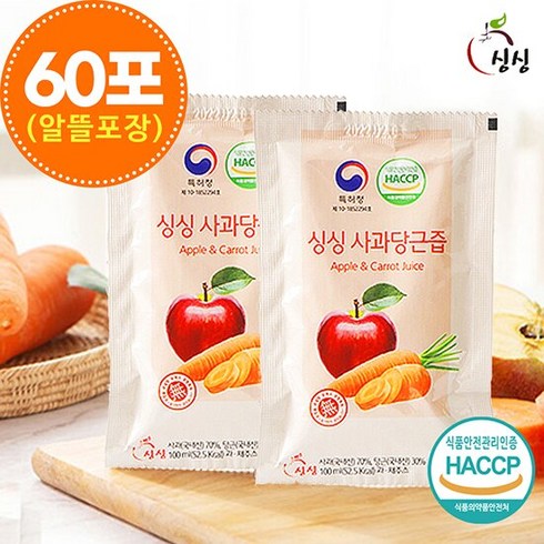 싱싱 사과당근즙 60포(알뜰포장), 6000ml, 1개