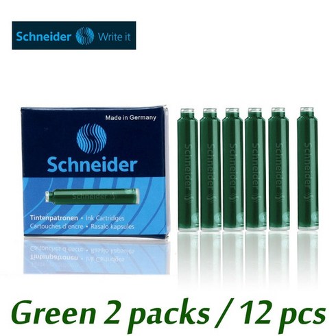 Rotring-아트 펜 만년필 독일 오리지널 크로쿼이 드로잉 연습 캘리그라피 디자인 병렬잉크 컨버터 카트리지, 16 Schneider ink green, 16.Schneider ink green