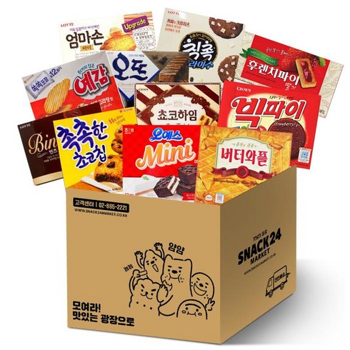 2023년 가성비 최고 다과세트 - 스낵24 사무실 인기과자 대용량 박스과자세트, 과자 11p, 1세트