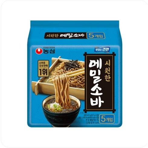 농심메밀소바 - 농심 메밀소바, 127g, 10개