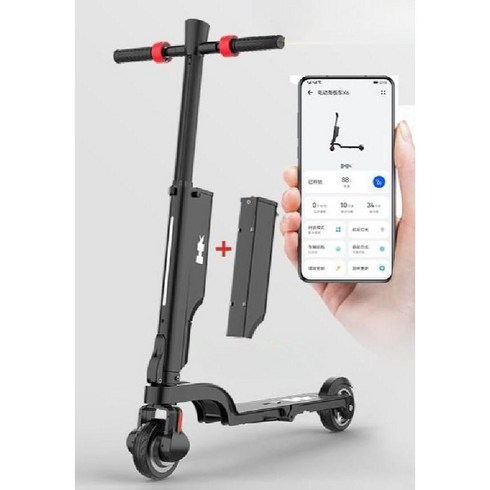 X6 전동킥보드 접이식 초소형 전동 스쿠터 2024, 2. 듀얼 배터리 + 앱 지원, 36V