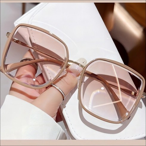 24SS 오버사이즈 시그니처 선글라스 - 여성 프리미엄 오버사이즈 얼굴형보정 가벼운 메탈 선글라스