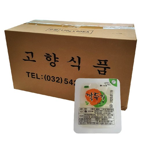 치킨무 깍두기 - [솔그린] 고향식품 일회용 치킨무 170g 60개(1박스) 배달무 업소용무 치킨용무 치킨용깍두기 아삭아삭 절임무, 60개