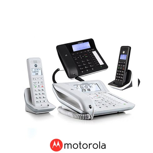 모토로라 발신자표시 유무선 전화기 C7201A 사무용 가정용 블랙/화이트, 화이트