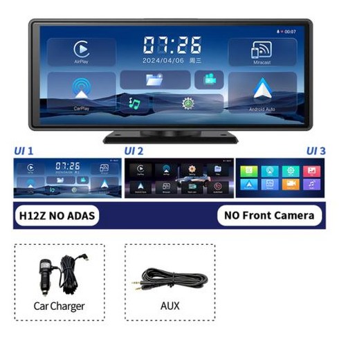 imagebon - Imagebon 10.26인치 4K 대시캠 ADAS 무선 및 유선 CarPlay/Android Auto 5G WiFi GPS 네비게이션 후방 카메라 대시보드 비디오 레코더, 1) H12Z NO Front Cam - NO TF C