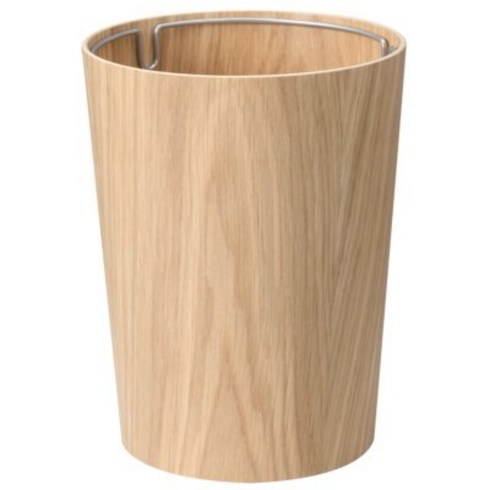무인양품 MUJI 떡갈나무 휴지통 와이어 부착 원형 D8S5607, 내추럴, 1개