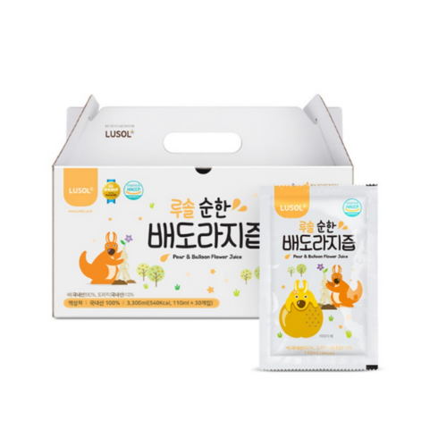 루솔 순한 배도라지즙 선물세트, 배즙, 110ml, 60포