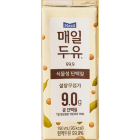 매일두유 99.9 (무설탕 무첨가) 190ml, 190ml 48개, 48개