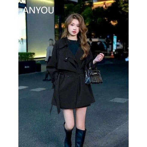 2023년 가성비 최고 여성 23FW 테크페이스 데일리 윈드 자켓 1종 - ANYOU 여성용 윈드 브레이커 코트 바람막이 트렌치 코트