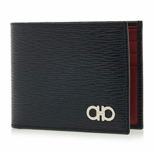 페라가모 명품페라가모 더블 간치니 장식 바이폴드 지갑 66 A064 NERO RED 0685978