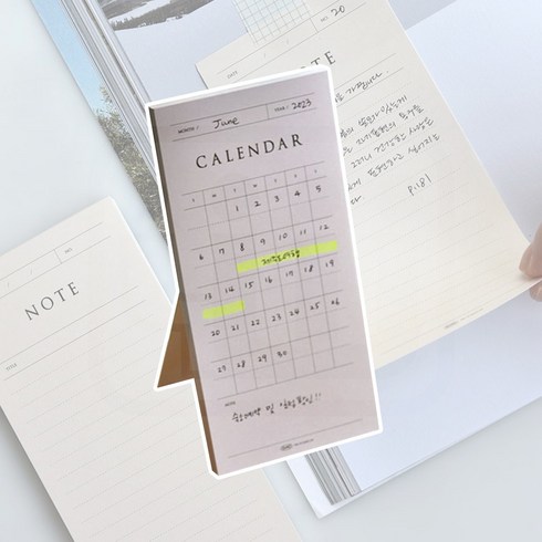 스탠딩 떡메모지 70x143mm 60매 팝업 메모사인 삼각대 체크리스트 유선 모눈 스케쥴 캘린더 가계부 양식, 어텐션