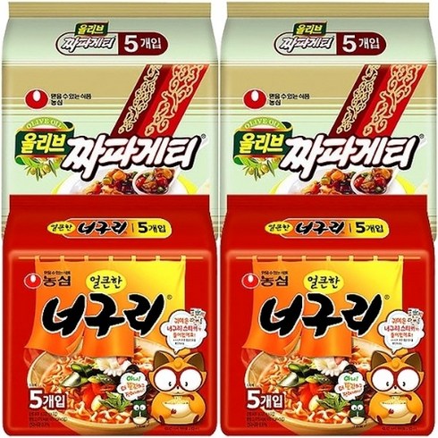 농심 짜파구리 얼큰한 너구리 10입+짜파게티 10입 총20입, 기본상품