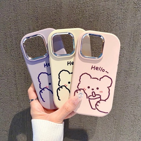 아이폰 케이스 귀여운폰 곰돌이 밀크티 디자인 실리콘폰 파스텔