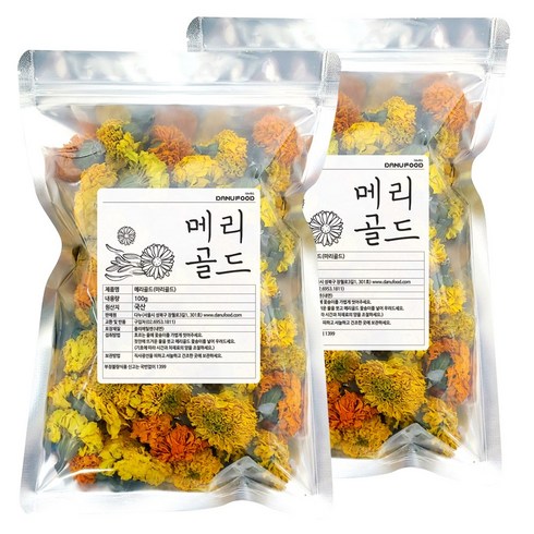 다누푸드 국산 메리골드 꽃차 마리골드 차 200g(100gX2개), 2개, 100g, 1개입