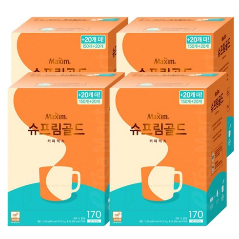 맥심 슈프림 골드 커피믹스, 13.5g, 170개입, 4개