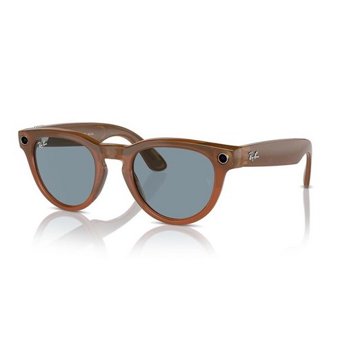 Ray-Ban Meta - Headliner (Standard) Smart Glasses Shiny Caramel Transparent Teal BlueMeta Quest, Plano, Shiny Caramel Transparent / Te