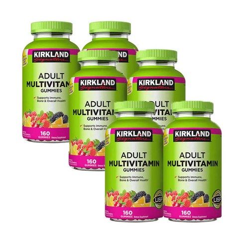 커클랜드 [6개 SET] 성인 멀티비타민 구미 160정 (구미) Kirkland Adult Multivitamin (160 Gummies), 6개