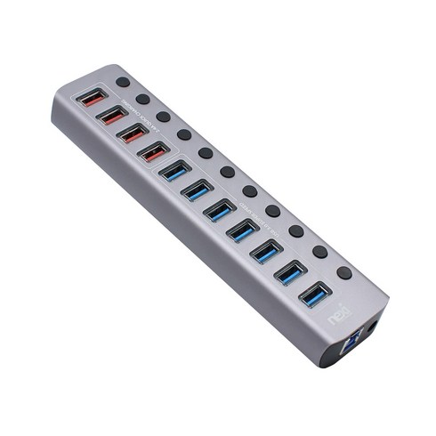 넥시 USB3.0 7포트 충전 4포트 PD 1포트 유전원허브 NX812, 단품