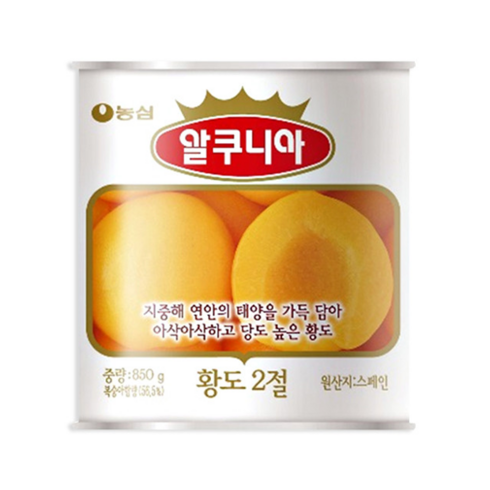 농심 알쿠니아 황도2절 통조림 850g x 12개