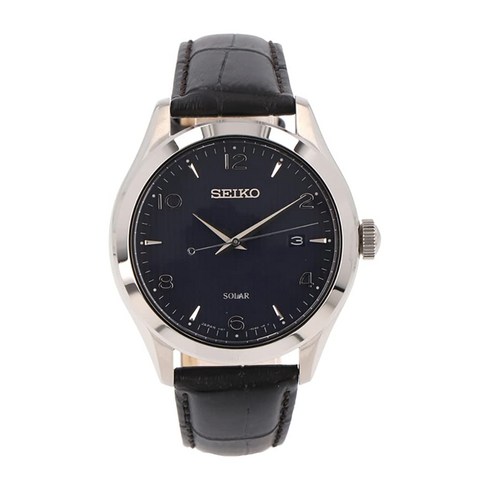 세이코 SEIKO 손목시계 SNE491J1 맨즈 레더 벨트 솔라 충전 (Cal V157)