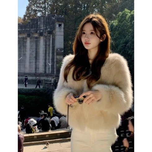 한티퍼코트 밍크퍼페이크코트