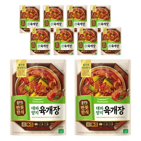 미당 대파 듬뿍 육개장  450g x 8팩 - 풀무원 반듯한식 대파양지 육개장, 450g, 10개