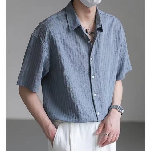 남성반팔셔츠 - 휠렉스 남성 여름 캐주얼 아이스 반팔 셔츠 J154