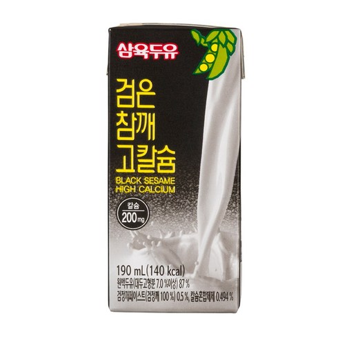 삼육두유 검은 참깨 고칼슘 두유, 190ml, 72개