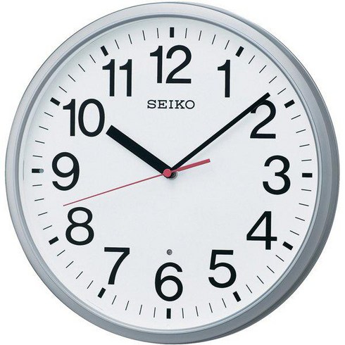 세이코벽시계 - SEIKO 세이코 KX230S [전파식 벽시계 야간초침정지 기능 실버색], B.직경 36.1cm