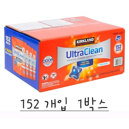 커클랜드 캡슐형 세탁세제 대용량 팩세제 3.6kg 152회분, 152개입, 1개