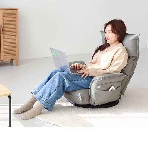 2023년 가성비 최고 한샘 눕 소파 - 1인용 좌식쇼파 리클라이너 회전 각도조절 좁은집 방 가죽 바닥 소파 다리없는 낮은 한샘, 다크브라운
