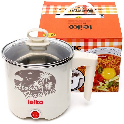 2023년 가성비 최고 leiko라면 - 레이코 전기 라면포트 (자취 캠핑 전기냄비 2중스텐 보온 전기라면기 우동기), DP505