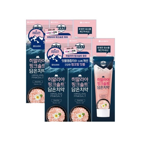 [신세계TV쇼핑]죽염 히말라야 핑크솔트 담은치약 플로럴민트 100g 3개입 x2개, 6개