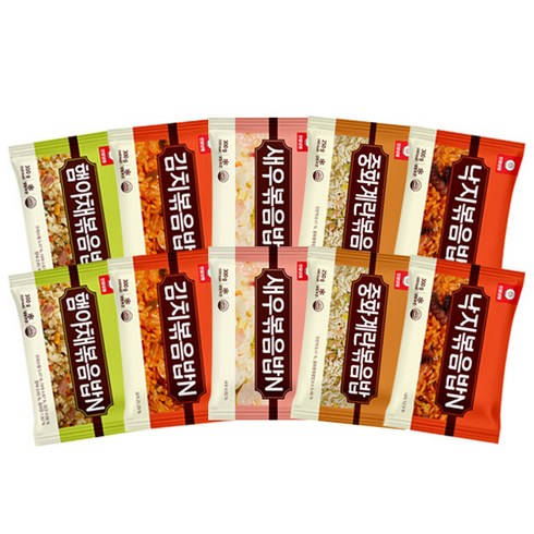 [자연맘스토리] 천일 볶음밥 5종 2봉씩 1세트 (총10봉 김치 2봉 + 새우 2봉 + 낙지 2봉 + 햄야채 2봉 + 중화계란 2봉), 1Set