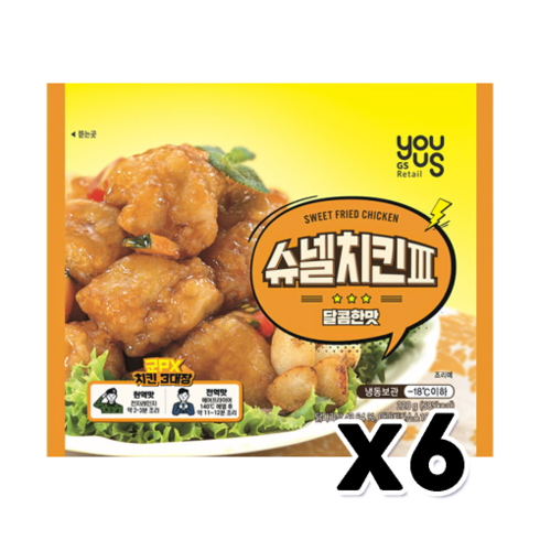 유어스 슈넬치킨3 달콤한맛 즉석치킨 220g x 6개