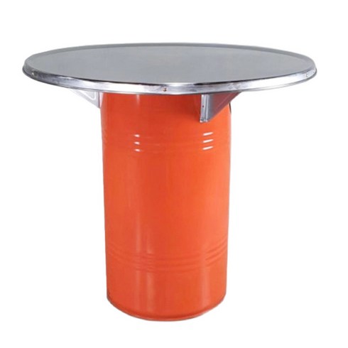 드럼통테이블 - 깡통상 포차 테이블 드럼통 테이블, 주황-타공함-900size