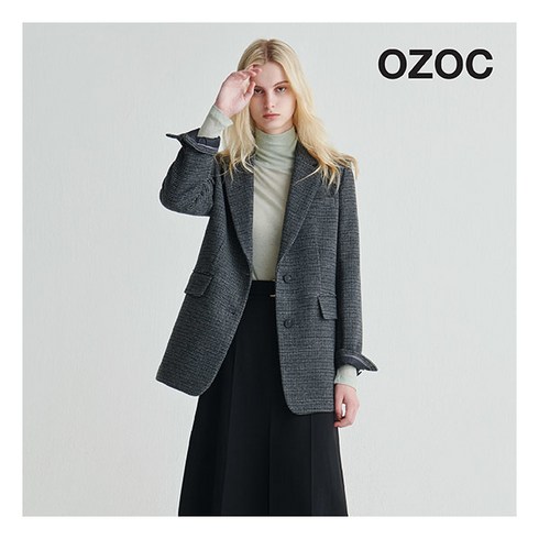 [오조크(OZOC)] ○ 23FW 울 블렌디드 체크 자켓 1종